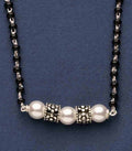 Floral Art Pearl Mangalsutra (Silver)