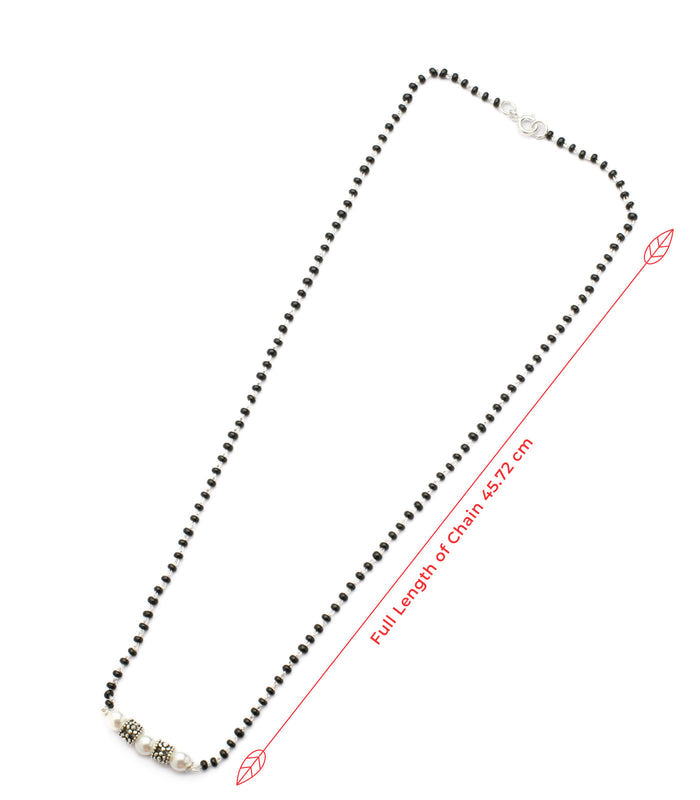 Floral Art Pearl Mangalsutra (Silver)