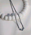 Floral Bliss Antique Mangalsutra Set (Silver)