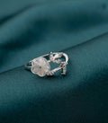 Floral Luxe Adjustable Finger Ring (Silver)