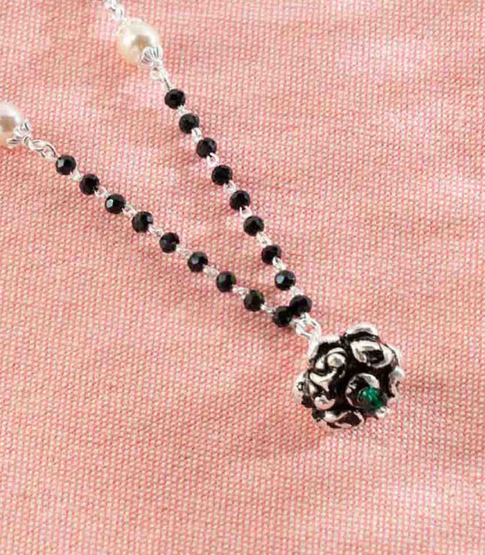 Floral Orb Mangalsutra (Silver)