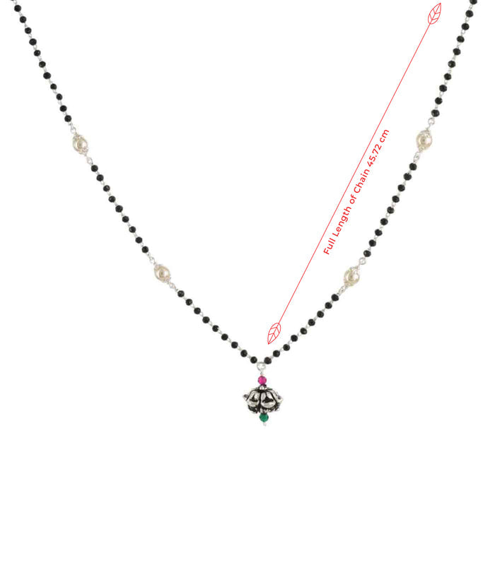 Floral Orb Mangalsutra (Silver)