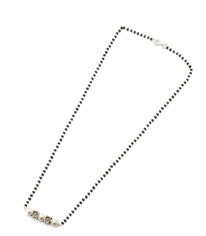 Floral Pearl Mangalsutra (Silver)