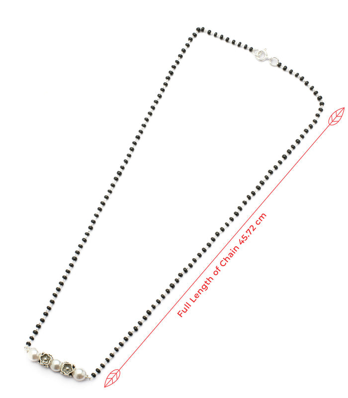 Floral Pearl Mangalsutra (Silver)