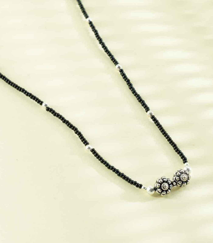 Floral Shape Mangalsutra (Silver)