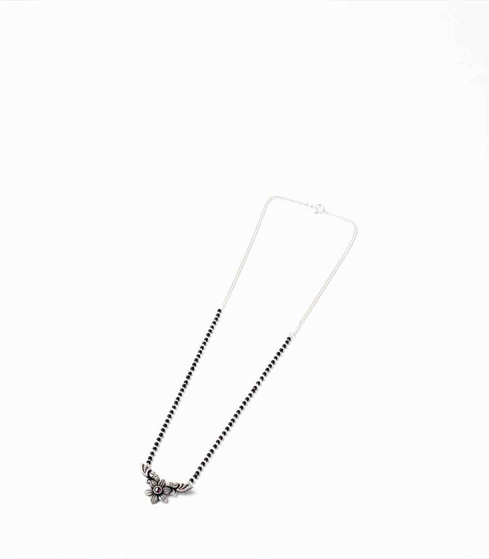 Floral Stone Antique Mangalsutra (Silver)