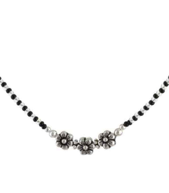 Floral Triplet Mangalsutra (Silver)