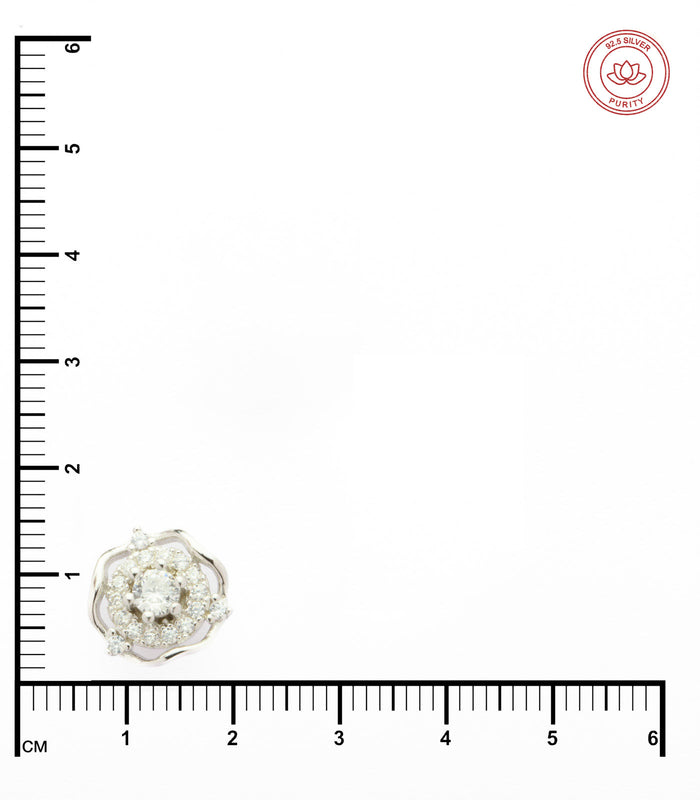Flowers Of Adorable Gemstones Pendant Set (Silver)