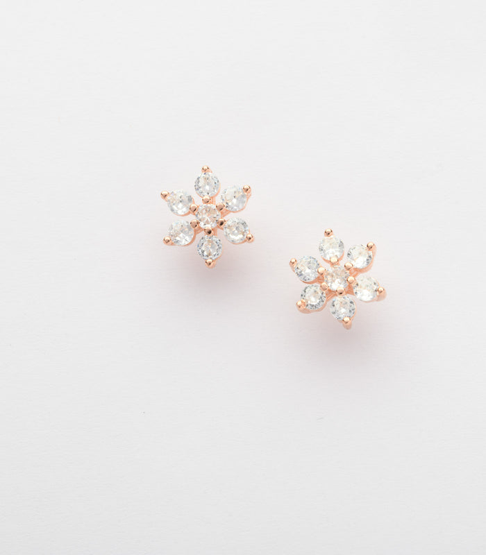 Flowery Snowflake Stud Tops (Silver)