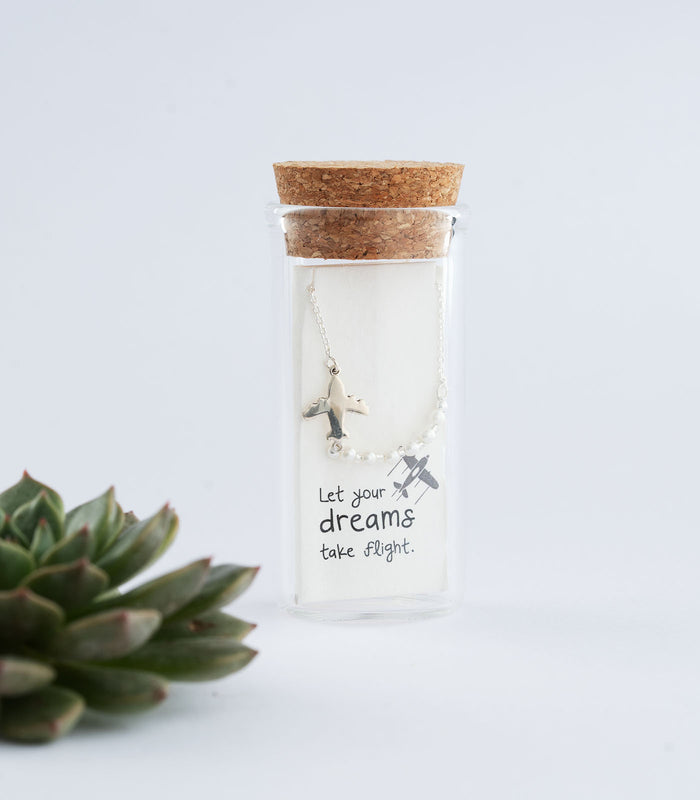 Flying Jet Necklace (Silver)
