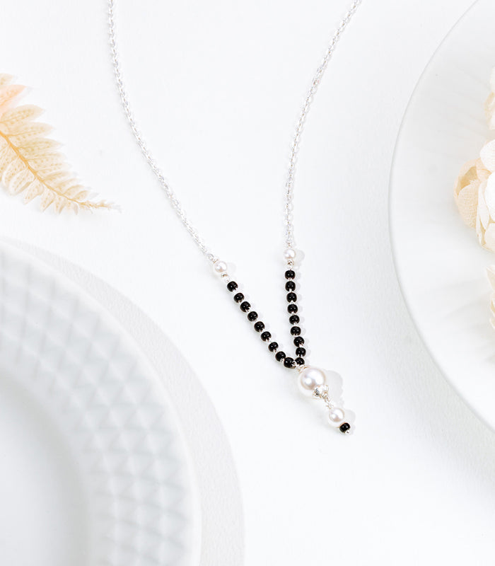 Four Pearl Mangalsutra (Silver)