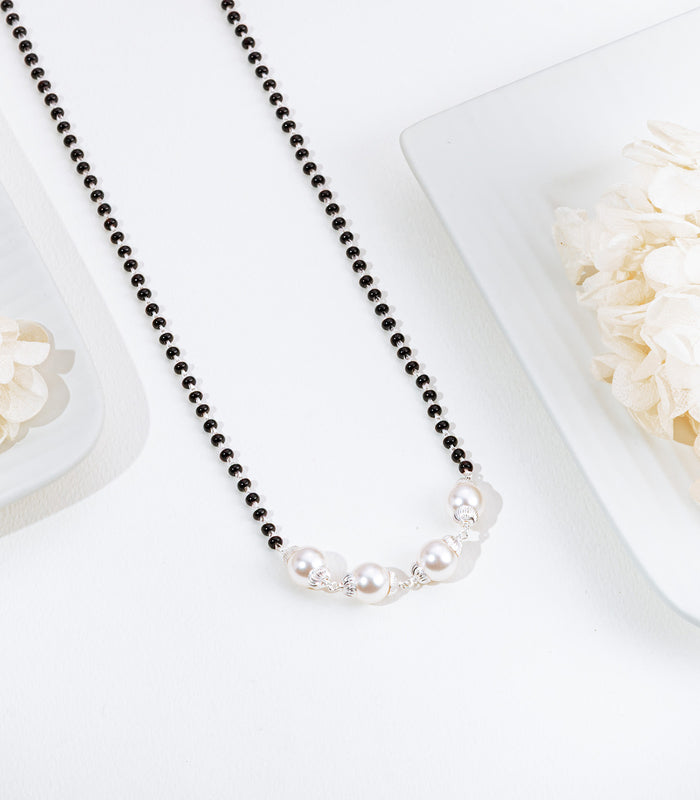 Four Pearl Mangalsutra (Silver)