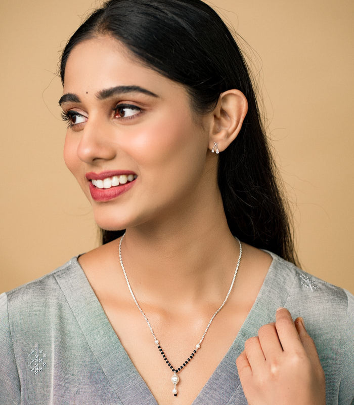Four Pearl Mangalsutra (Silver)