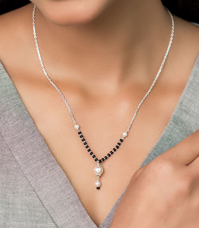Four Pearl Mangalsutra (Silver)