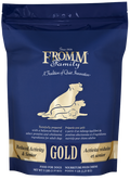 Fromm Family Gold Reduced Activity & Senior dog food packaging on a white background