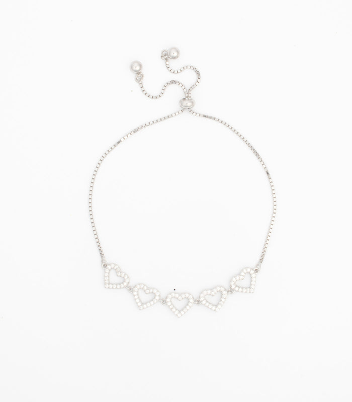 Garland Of Hearts Bracelet (Silver)