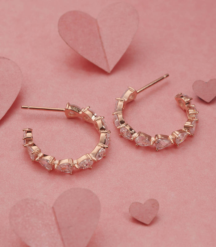 Garland Of Stones Gold Color Earrings (Silver)