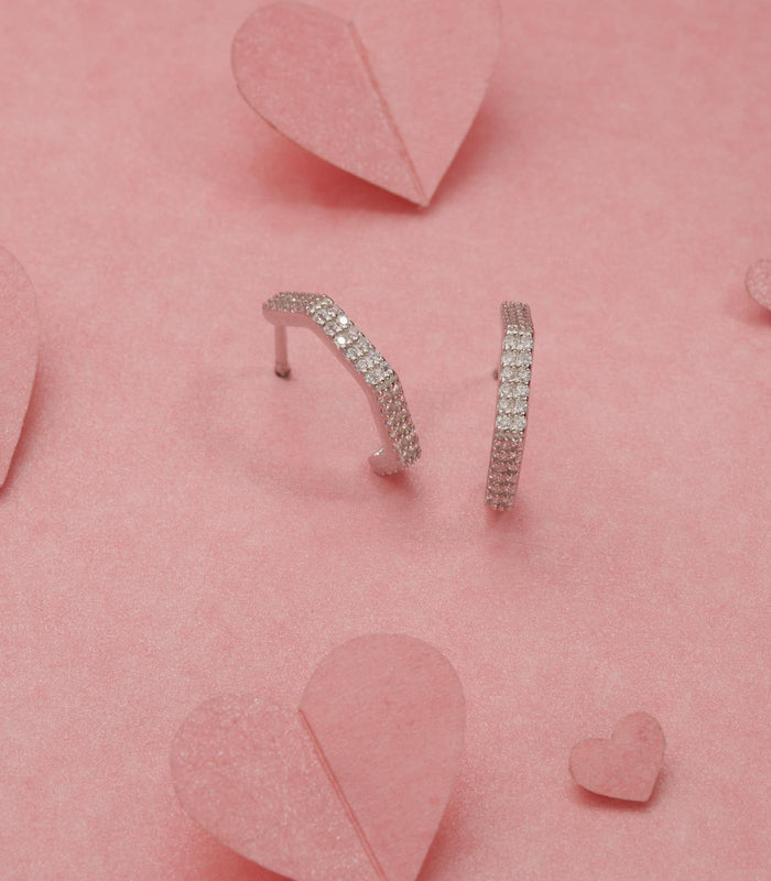 Geometrical Stone Curve Tops (Silver)