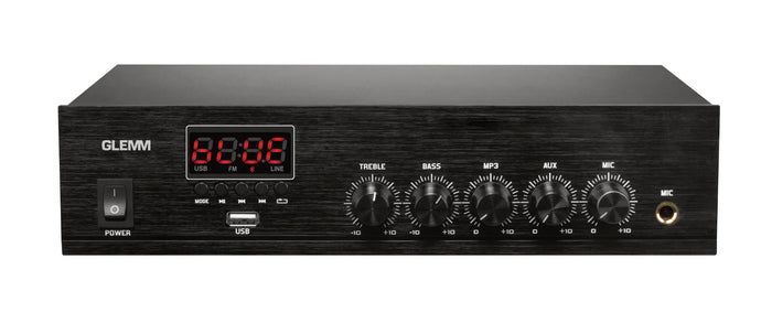 GLEMM PAA 130 Mini amplificatore classe D 130W su 4-16ohm o 70/100V - alimentazione 24V