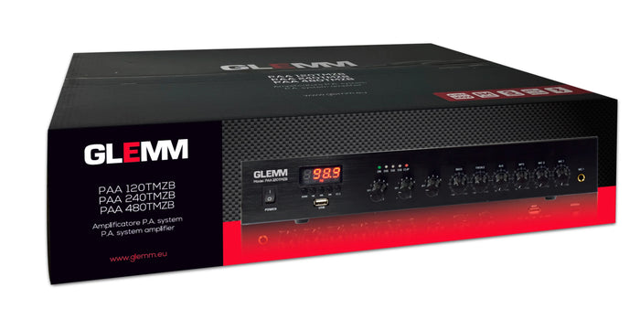GLEMM PAA 240TMZB Amplificatore PA a 100V da 240W - 3 zone