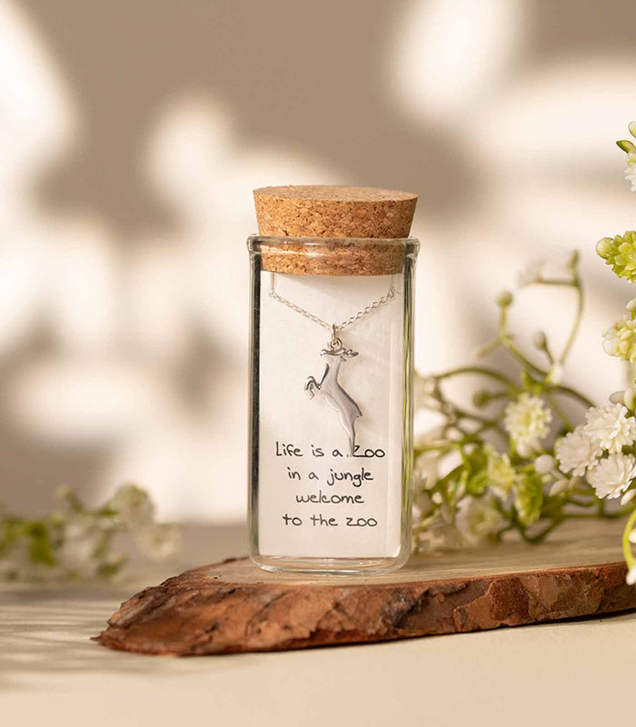 Graceful Deer Necklace (Silver)