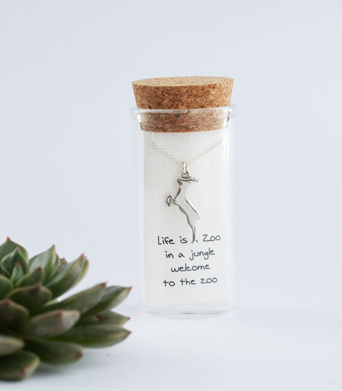 Graceful Deer Necklace (Silver)