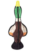 Duck-shaped dog toy with a white background