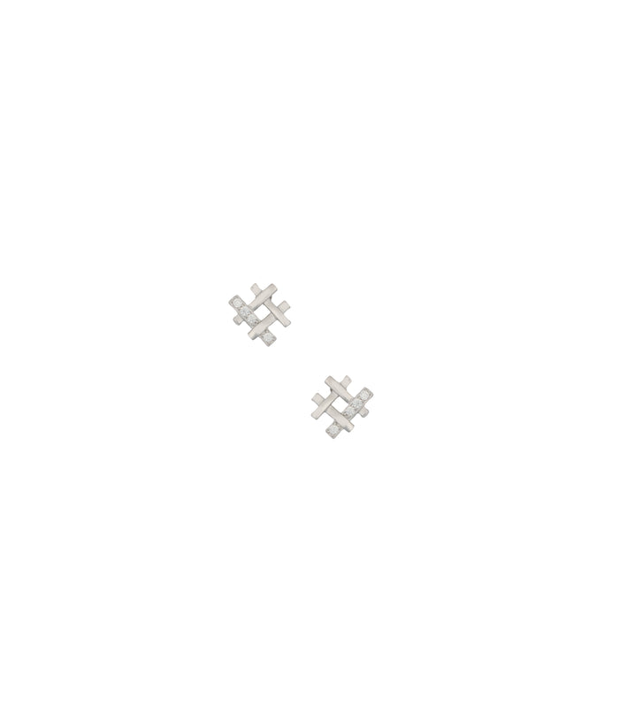 Hash Shaped Earrings (Silver)