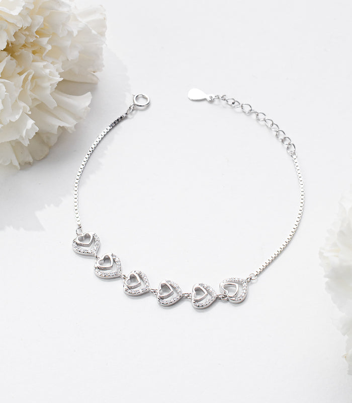 Heart Motifs Bracelet (Silver)