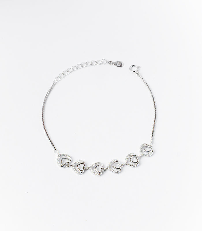 Heart Motifs Bracelet (Silver)