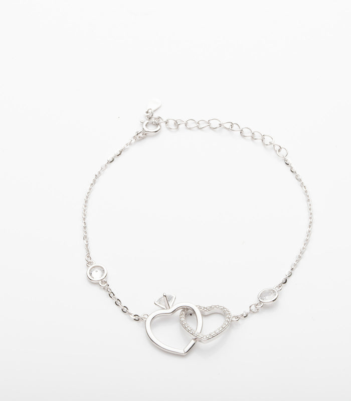 Heart Ring Bracelet (Silver)