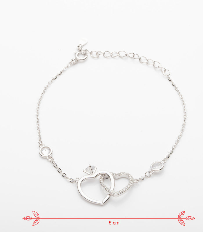 Heart Ring Bracelet (Silver)