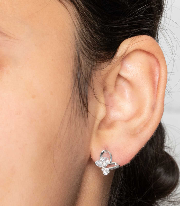 Heart Shaped Earrings (Silver)