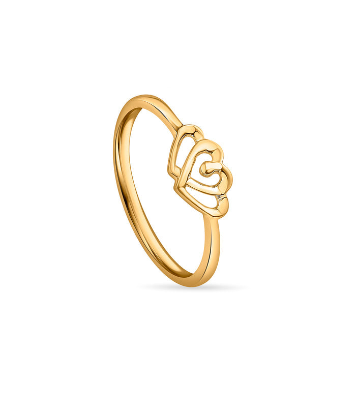 Heart Silhouette Gold Finger Ring