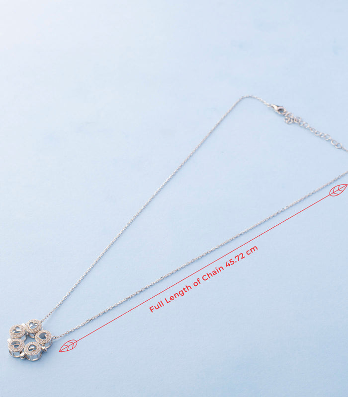 Heart Wheel Chain Pendant (Silver)