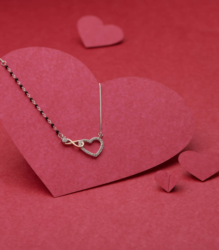 Infinity Heart Mangalsutra (Silver)