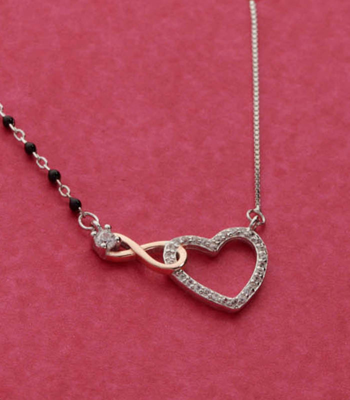 Infinity Heart Mangalsutra (Silver)