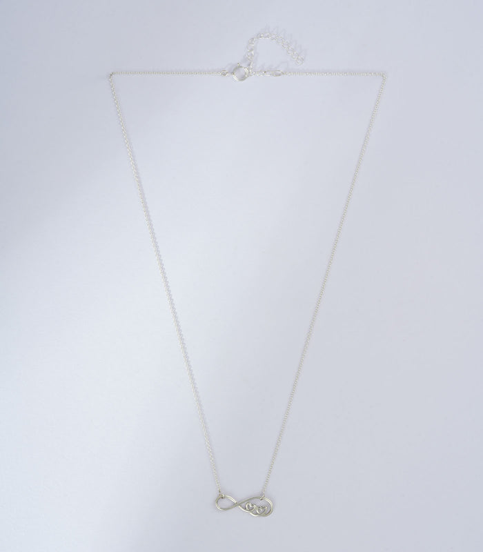 Infinity & Heart Pair Necklace (Silver)