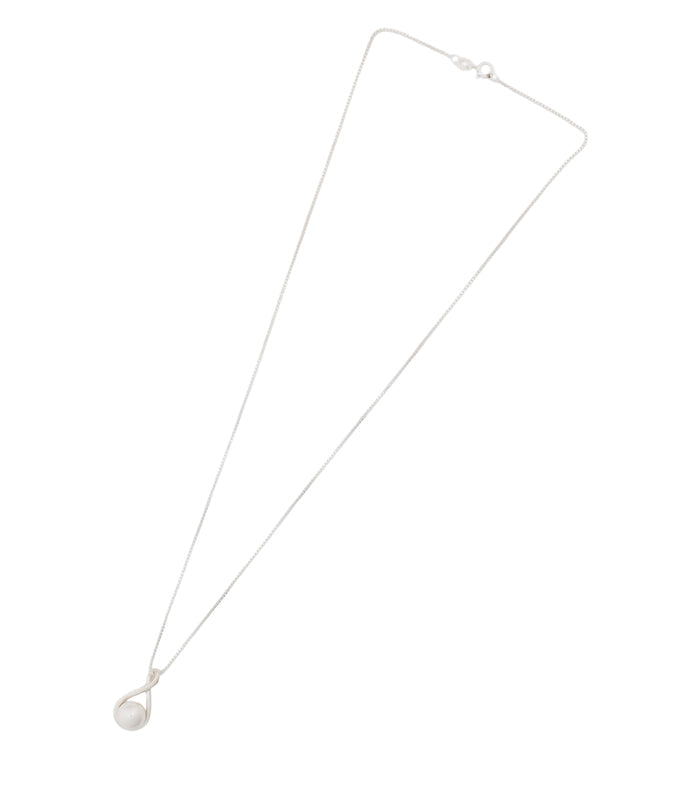 Infinity Pearl Necklace (Silver)