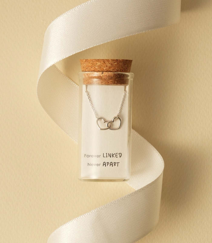 Interlocked Hearts Necklace (Silver)