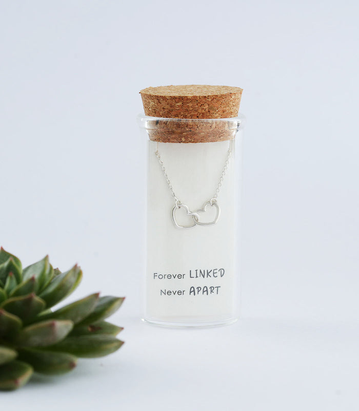 Interlocked Hearts Necklace (Silver)