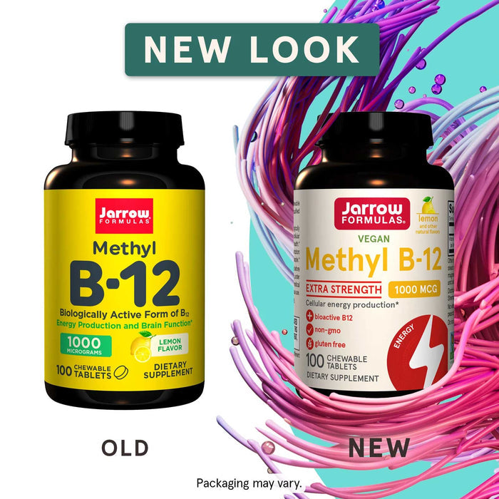 Jarrow Formulas Methyl B-12 1000 mcg (Lemon Flavor) New Look