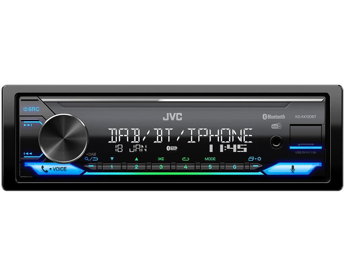 JVC KD-X472DBT autoradio 1 DIN con Amazon Alexa / DAB+ / USB / ingresso AUX / FLAC / EQ a 13 bande - TechSoundSystem.com