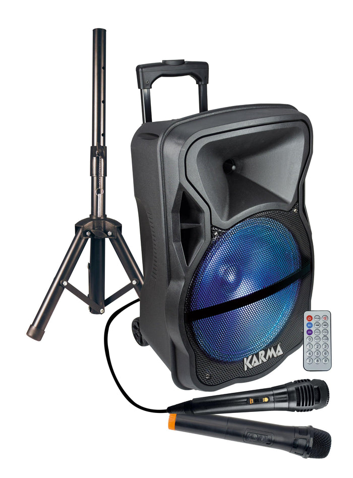 KARMA LX 12 Diffusore amplificato con radiomicrofono 600W PMPO - TechSoundSystem.com