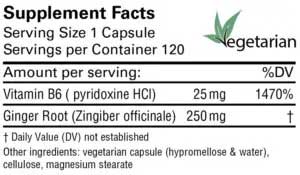 Karuna Health Ginger-B6 Ingredients