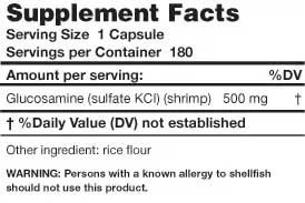 Karuna Health Glucosamine/MSM Ingredients