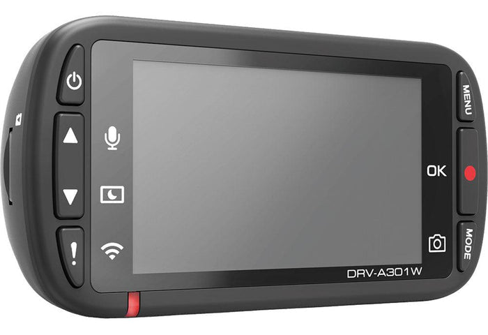 Kenwood DRV-A301W Dash cam Full HD con sensore G a 3 assi, GPS e collegamento wireless - TechSoundSystem.com