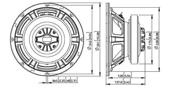 Lavoce CSF102.50K altoparlante coassiale 250mm 8 Ohm 600W