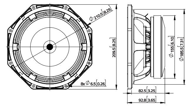 Lavoce MAF082.00 midrange 200mm 8 Ohm 400W