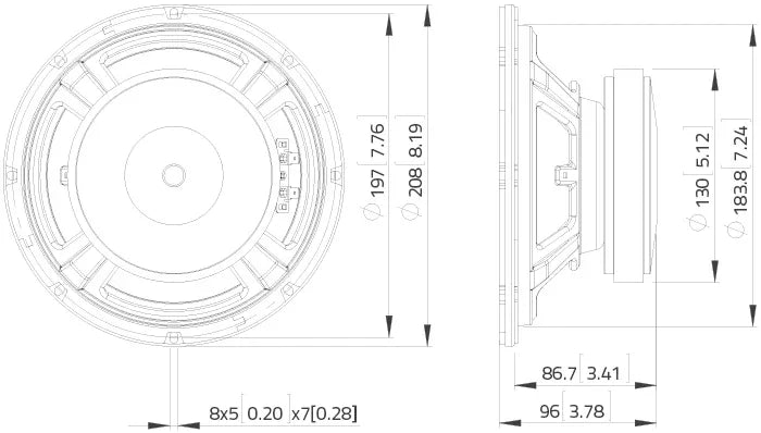 Lavoce WSF081.82 woofer 200 mm 8 Ohm 300W